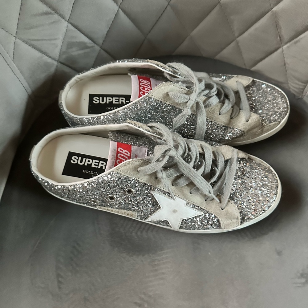 Golden Goose Superstar Sabot Glitter Slip-On Size 39